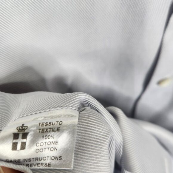 Emanuel Berg Mens Custom Long Sleeve Button Down Dress Shirt Size Large - Picture 5 of 8